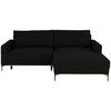Ecksofa Bergamo - Schwarz, MODERN, Textil (238/162cm) - Ondega