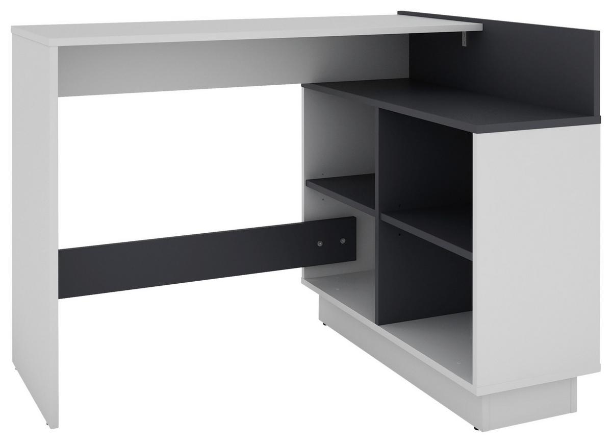 Eckschreibtisch Berni - Graphitfarben/Weiß, MODERN, Holzwerkstoff (102/80/77,5cm) - MID.YOU