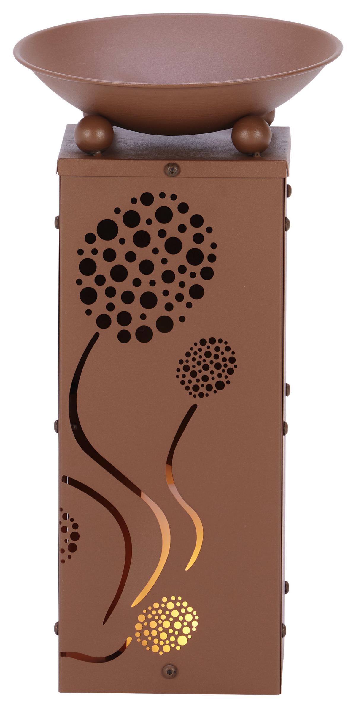 Led Dekosäule mit Schale Pusteblume H: 39 cm - Rostfarben, Basics, Metall (21/21/39cm)