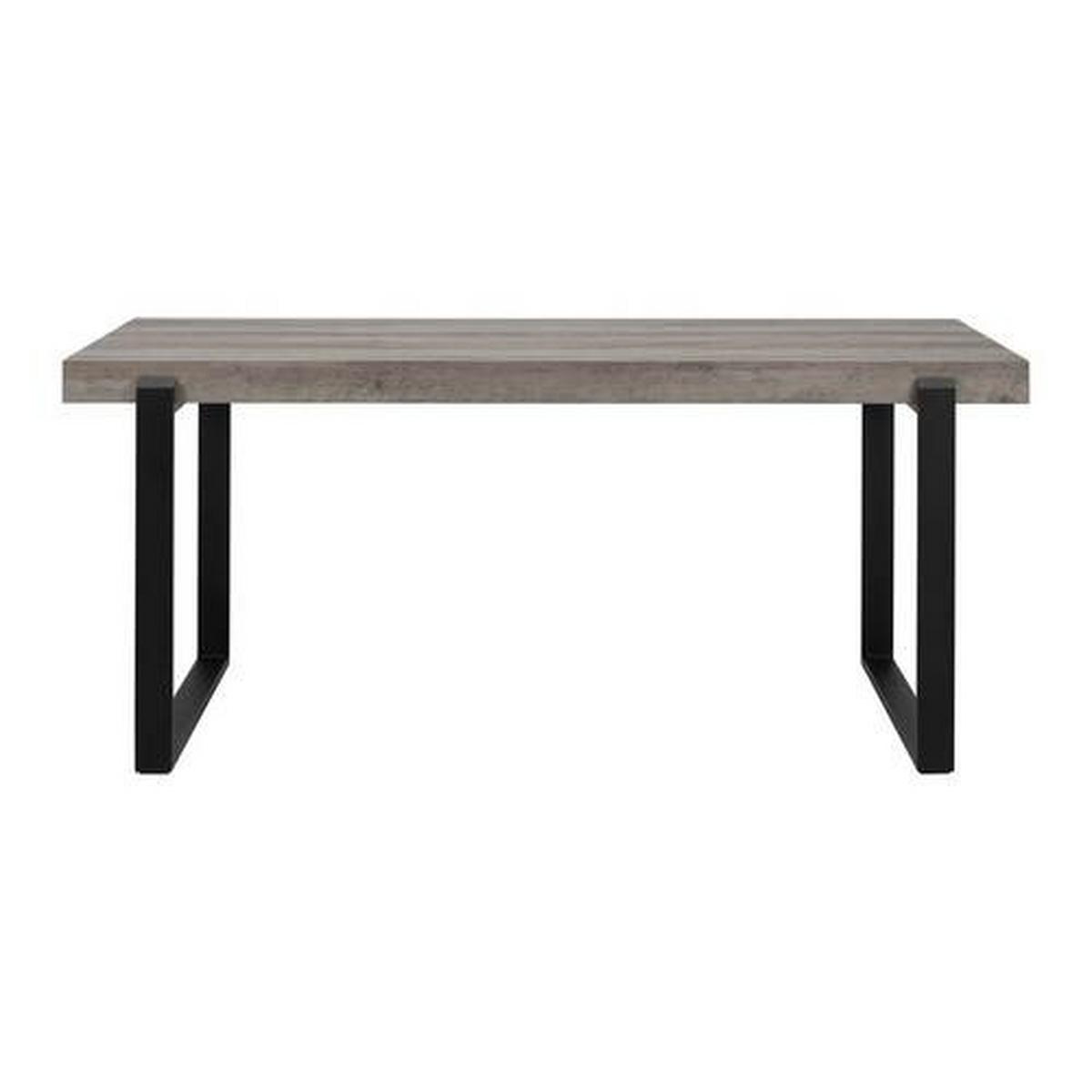 Jídelní stůl Mila - dekor dub 180x90 cm - černá/barvy dubu, Moderní, kov (180/90/76cm) - Bessagi Home