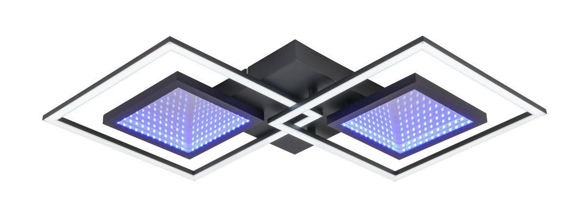 STROPNÉ LED SVIETIDLO PRECEVAL - čierna, kov/plast (41,8/75,3/6,7cm) - Premium Living