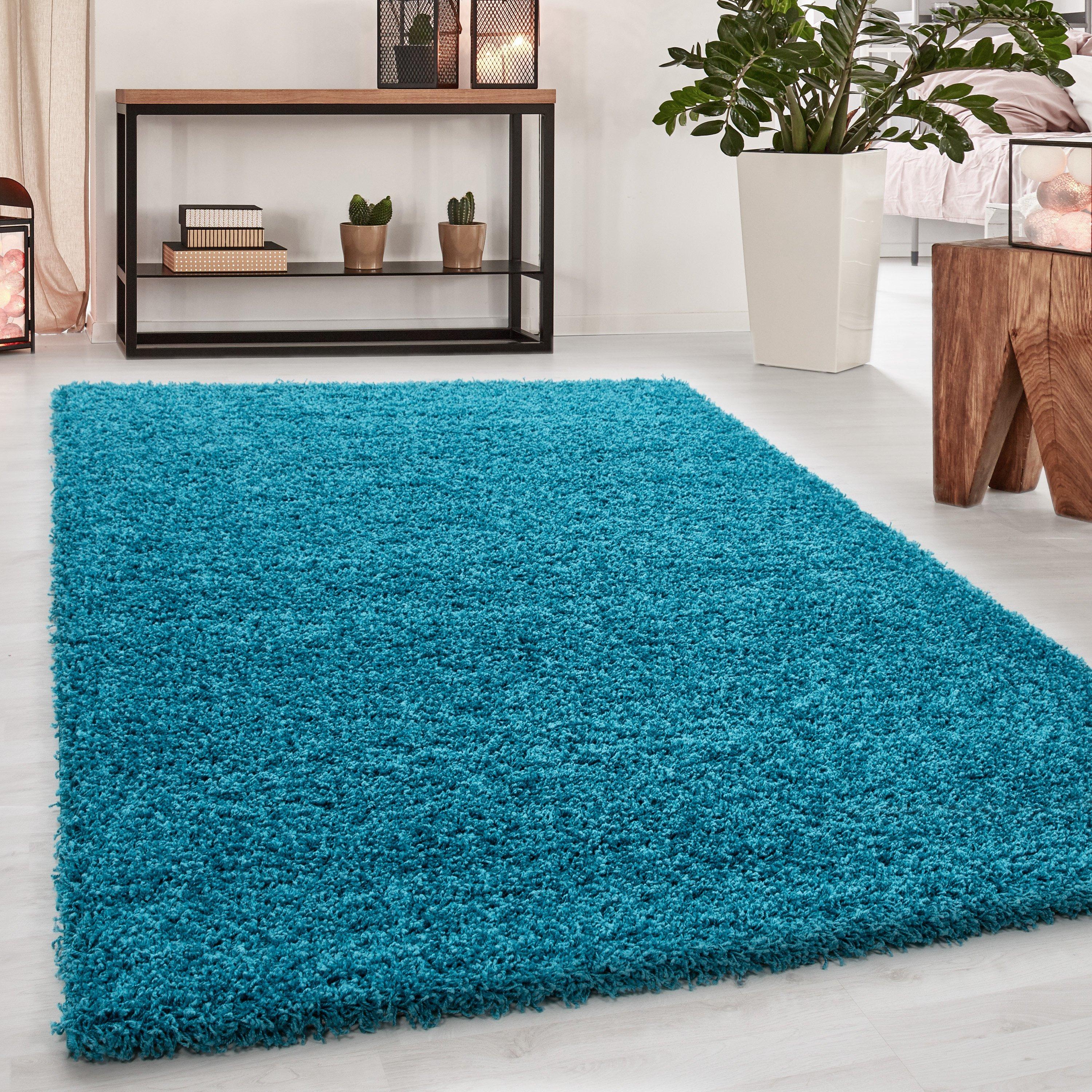 Hochflor Teppich Türkis Dream 160x230 cm - Türkis, KONVENTIONELL, Textil (160/230cm) - Novel