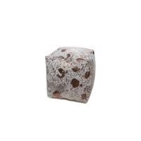 Pouf Dazzle Creme/Chromfarben B:45 cm - Chromfarben/Creme, Design, Leder (45/45/45cm) - Kayoom