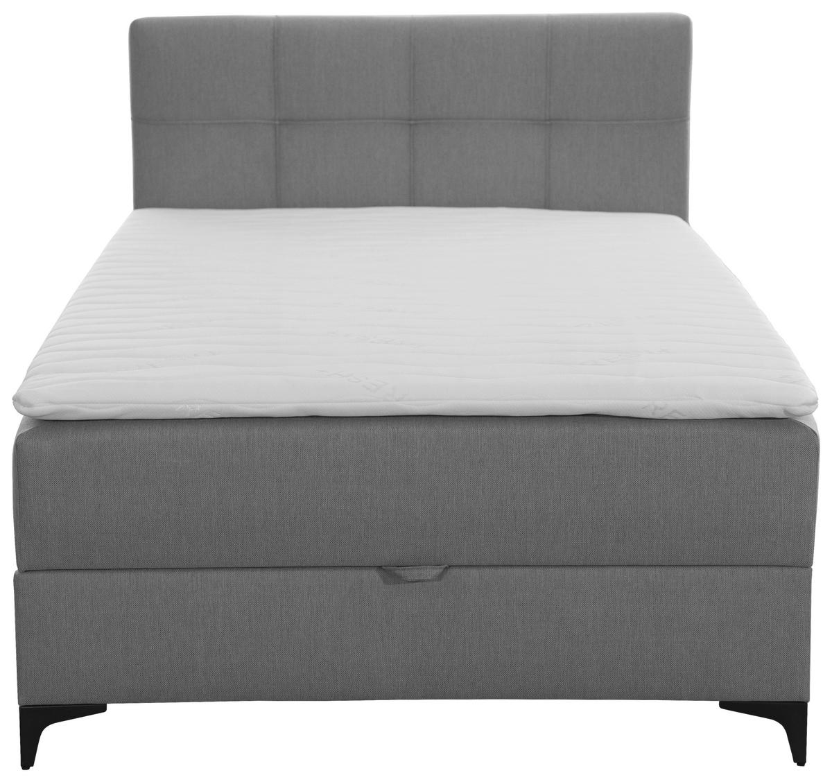 Čalouněná postel FREDDIE 100x200 cm, šedá - šedá/černá, Moderní, kov/textil (100/200cm)