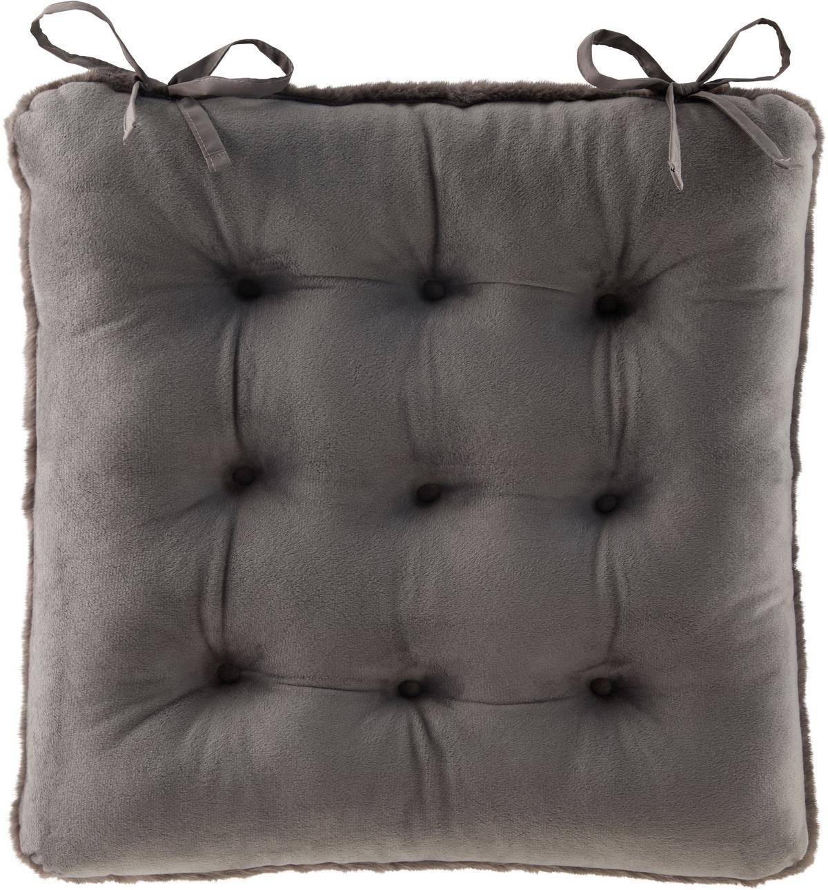 Ülőpárna Cozy Kb. 40/40cm - antracit, Modern, textil (40/40/4cm) - Luca Bessoni