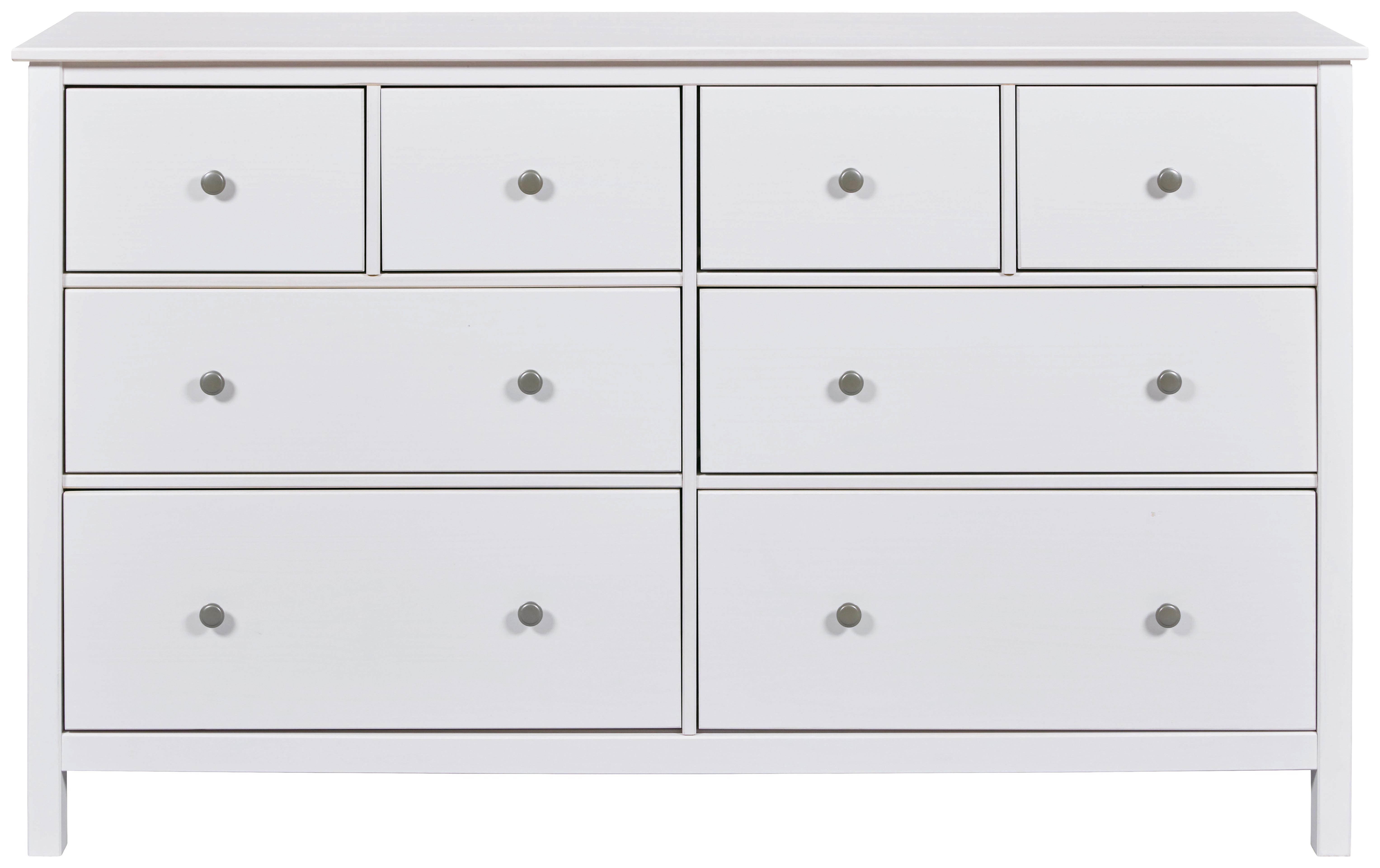 KOMODA CHILLY HOME - bílá/barvy stříbra, Romantický / Rustikální, kov/dřevo (160/96/39,5cm)