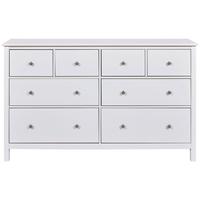 KOMODA CHILLY HOME - bílá/barvy stříbra, Romantický / Rustikální, kov/dřevo (160/96/39,5cm)