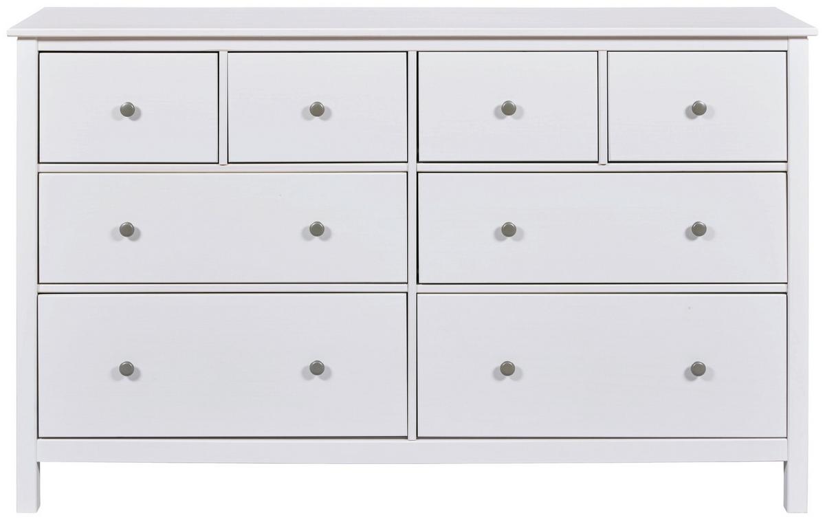 KOMODA CHILLY HOME - bílá/barvy stříbra, Romantický / Rustikální, kov/dřevo (160/96/39,5cm)