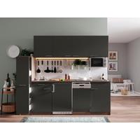 Küchenblock Oliver Singleküche 225 cm - Eichefarben/Grau, Basics, Holzwerkstoff (225cm) - Respekta