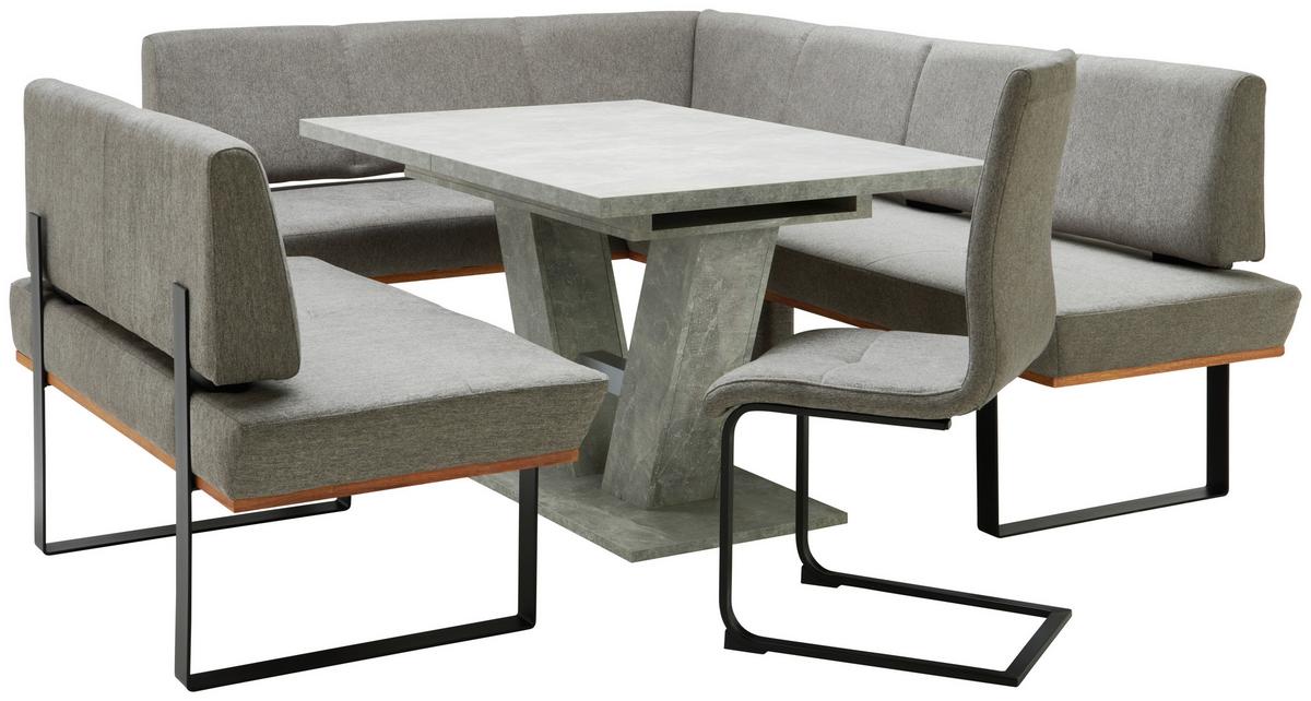 Eckbank Dunkelgrau/Schwarz Tristan 175x225 cm - Schwarz/Grau, MODERN, Holz/Textil (175/225cm) - James Wood