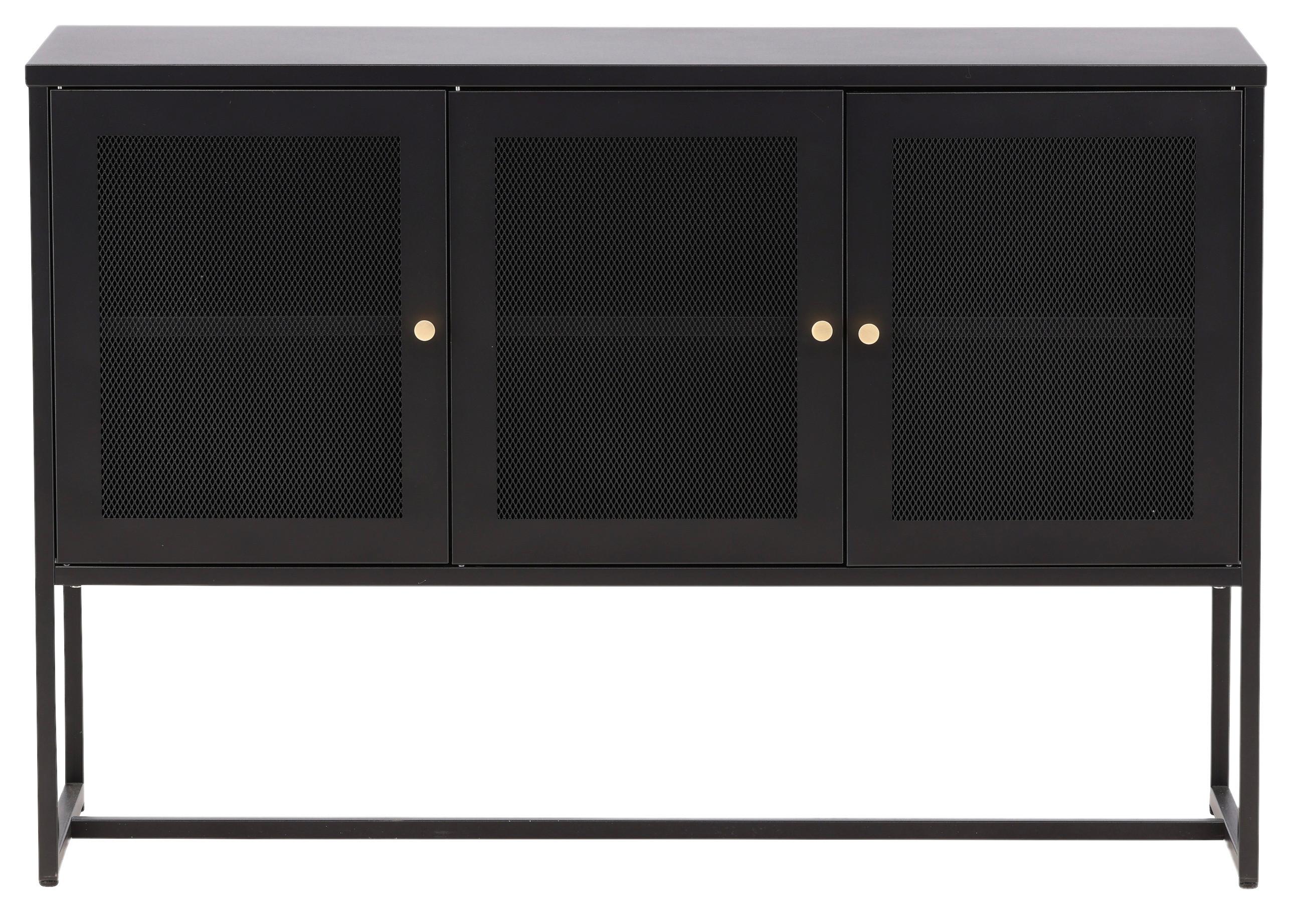 Sideboard Malla - Schwarz, Design, Metall (120/80/40cm) - Livetastic