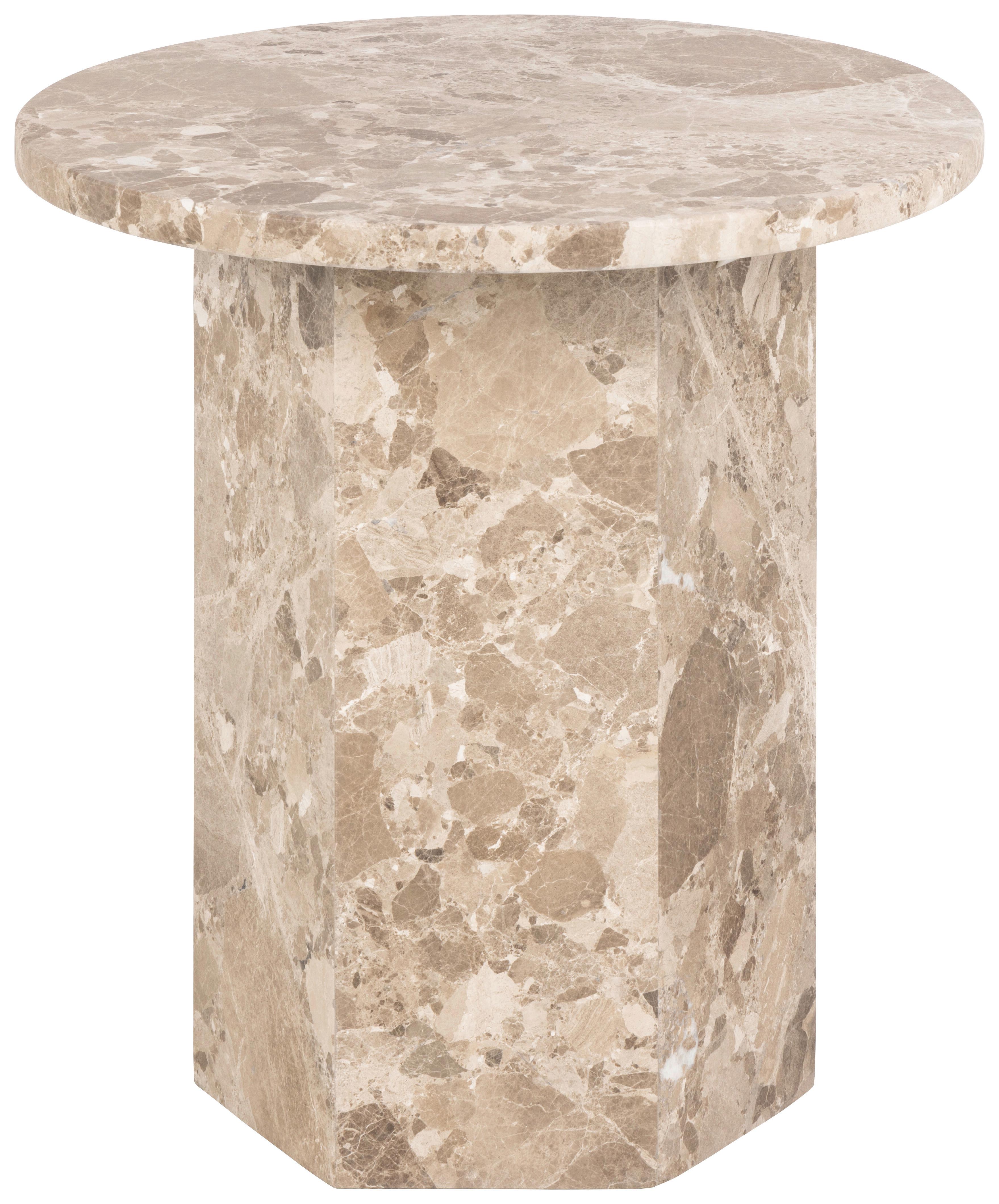 Beistelltisch Naxos H000023616 - Beige/Braun, Design, Stein (50/50/50cm) - MID.YOU