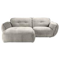 Ecksofa Fluffy Silberfarben S: 184x269 Cm - Silberfarben/Schwarz, MODERN, Textil (184/269cm) - Trendmanufaktur