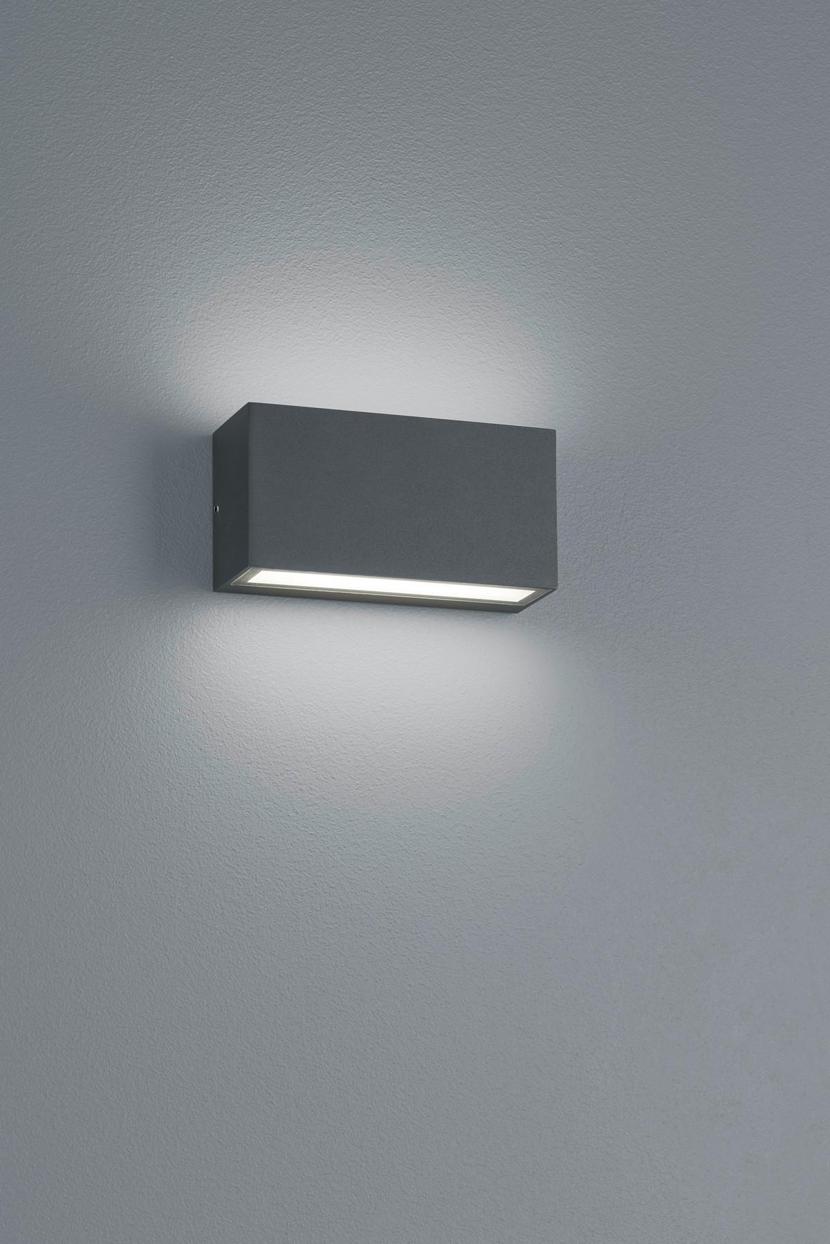 Außenwandleuchte Trend 10w Aluminium, Wandmontage - Anthrazit, Design, Metall (14/7cm) - Trio Leuchten