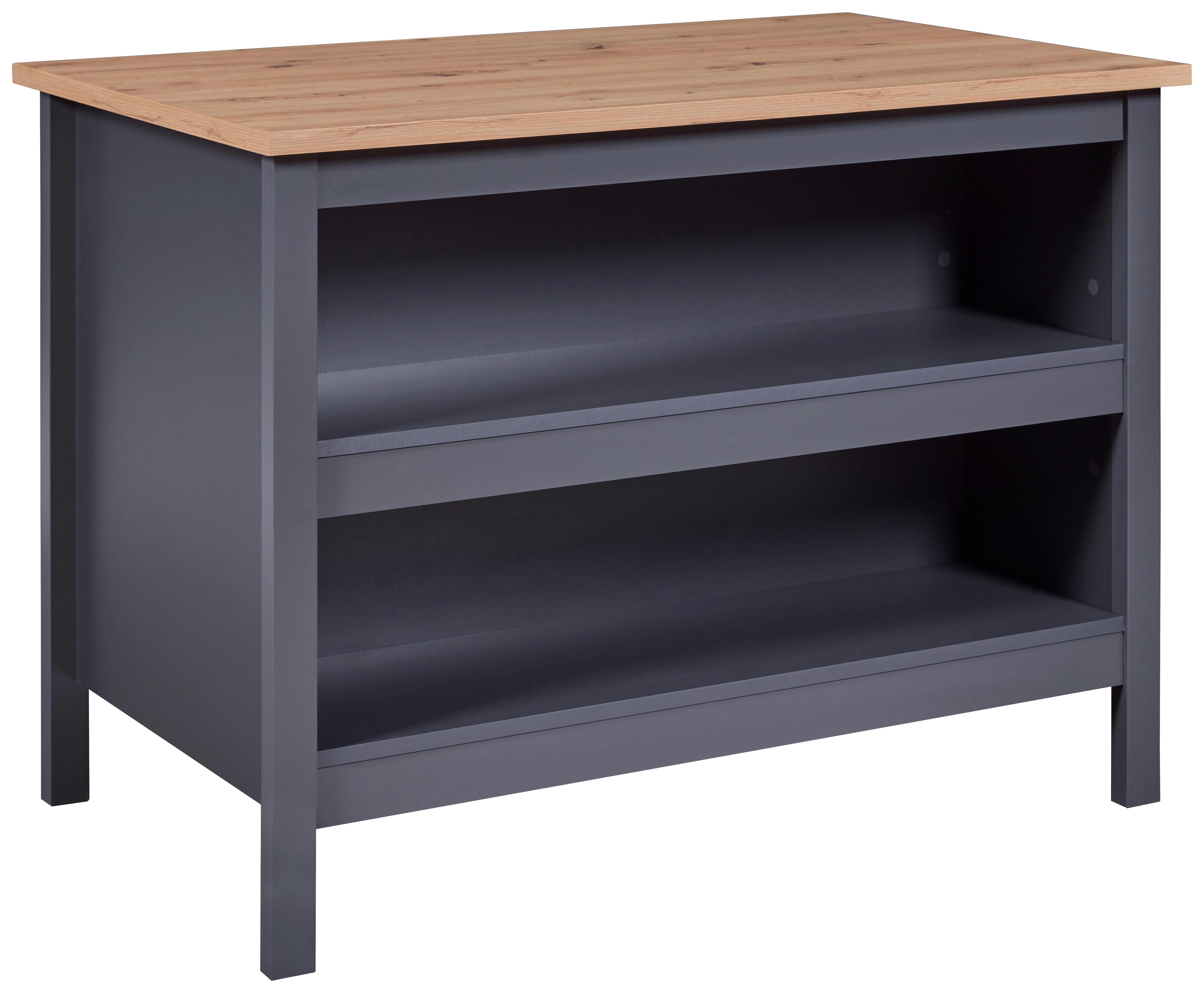 Kücheninsel Nellina - Anthrazit/Eiche Artisan, KONVENTIONELL, Holz/Holzwerkstoff (124/91,5/75cm) - MID.YOU