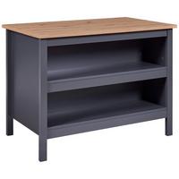 Kuchyňský ostrůvek NELLINA - bílá/antracitová, Konvenční, dřevo/kompozitní dřevo (124/91,5/75cm)