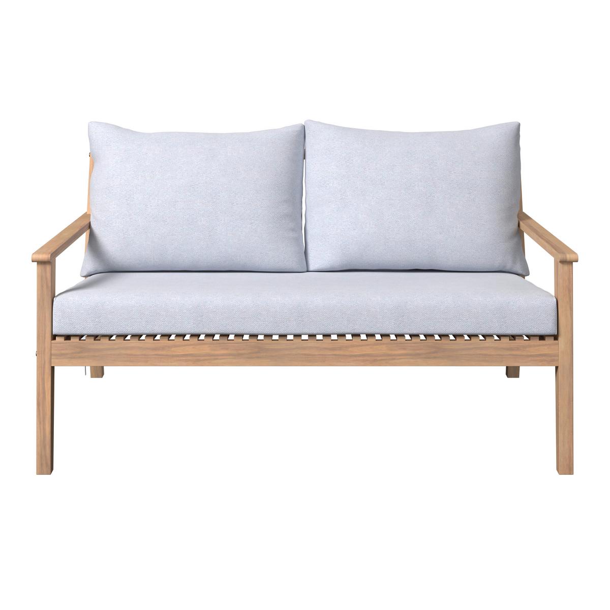 Loungegarnitur Dublin - Grau/Akaziefarben, MODERN, Holz/Kunststoff (90/60/55cm) - Beldano