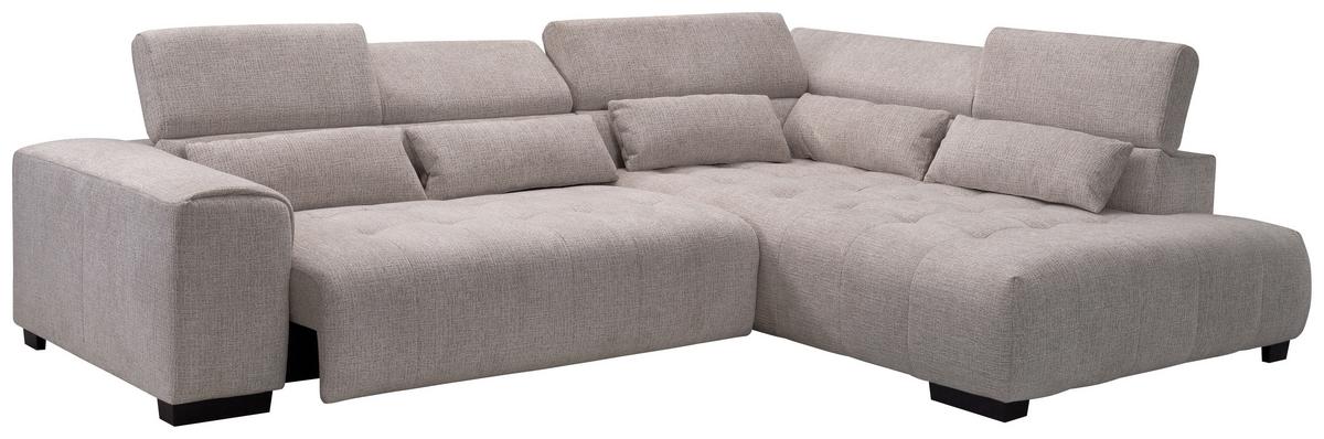 Ecksofa Matera Beige/naturfarben 311x226 Cm - Beige/Schwarz, Trend, Holz/Holzwerkstoff (311/226cm)