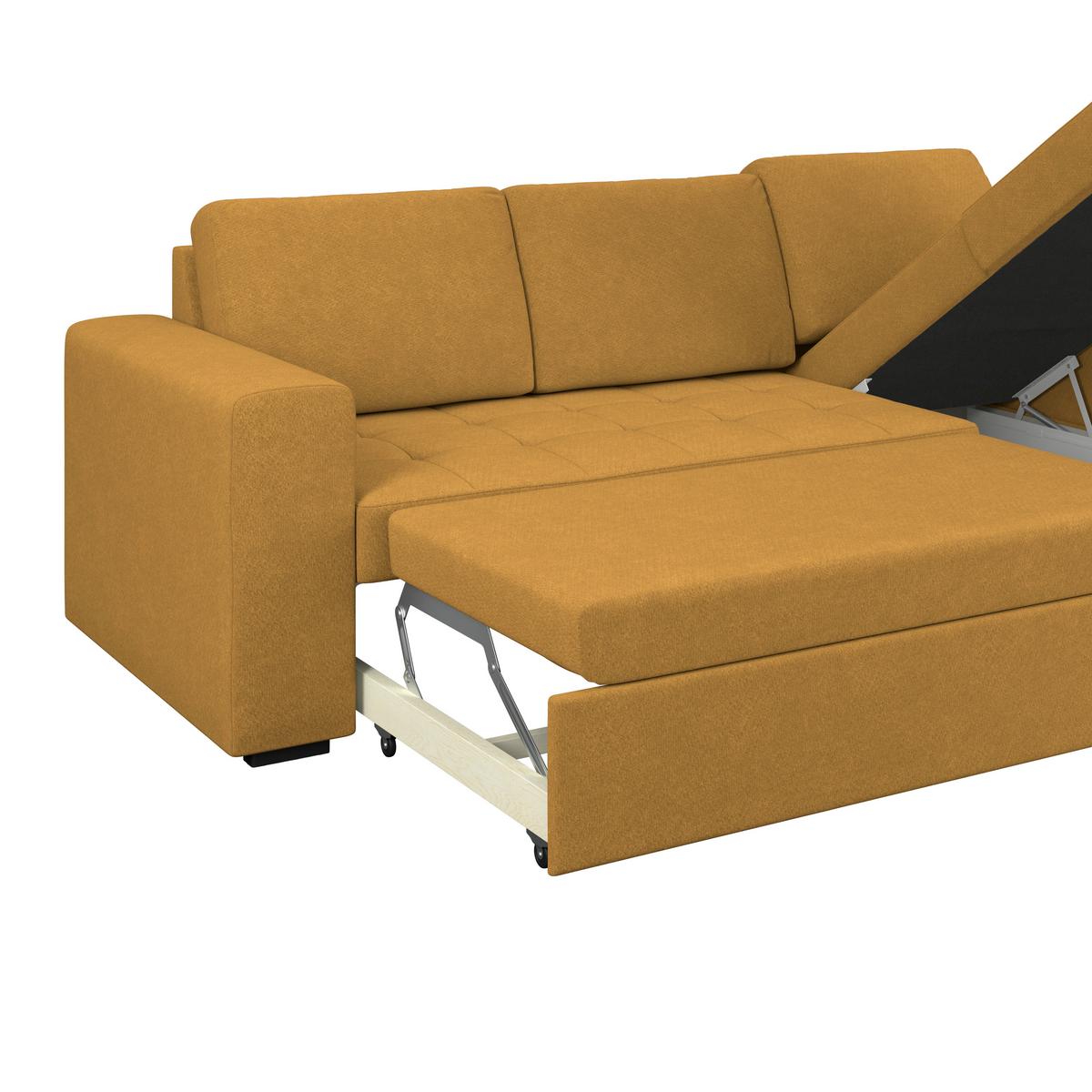 Ecksofa Jan Senfgelb S: 247x155 Cm - Senfgelb, Trend, Textil (247/155cm)