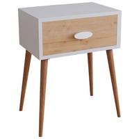 Nachtkästchen Singol L - Honigeiche/Weiß, MODERN, Holzwerkstoff (44,5/60/30cm) - MID.YOU
