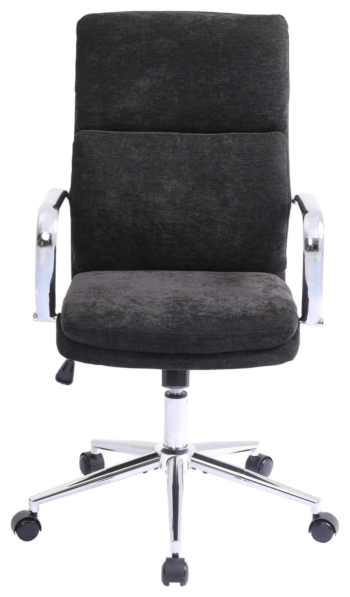 Drehstuhl Verona Schwarz B: 56 cm - Chromfarben/Schwarz, MODERN, Holz/Kunststoff (56/100-110/65,5cm) - Livetastic