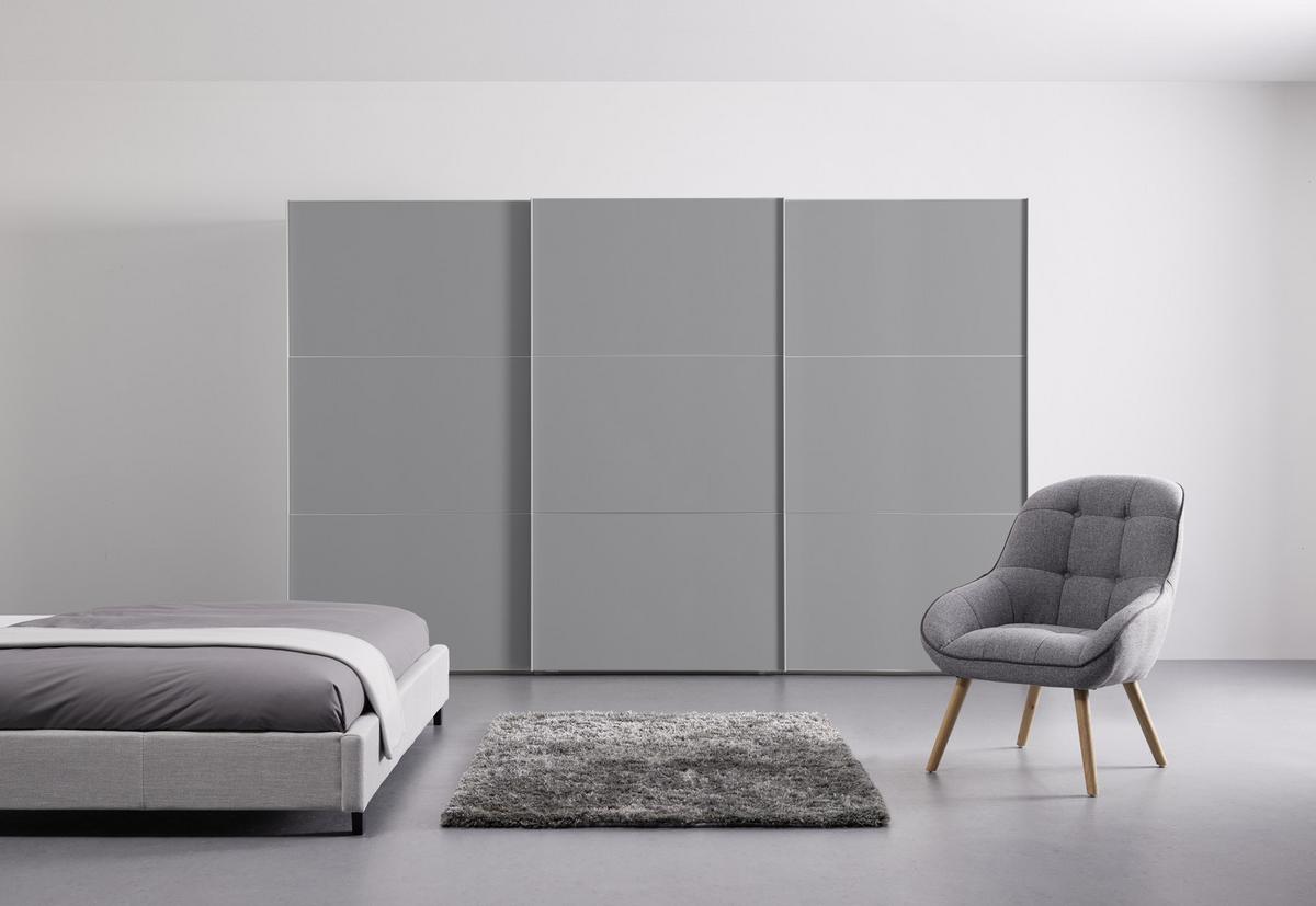 Tolóajtós Szekrény Includo 336/222 Cm - fehér/szürke, Modern, faalapú anyag (336/222/68cm)