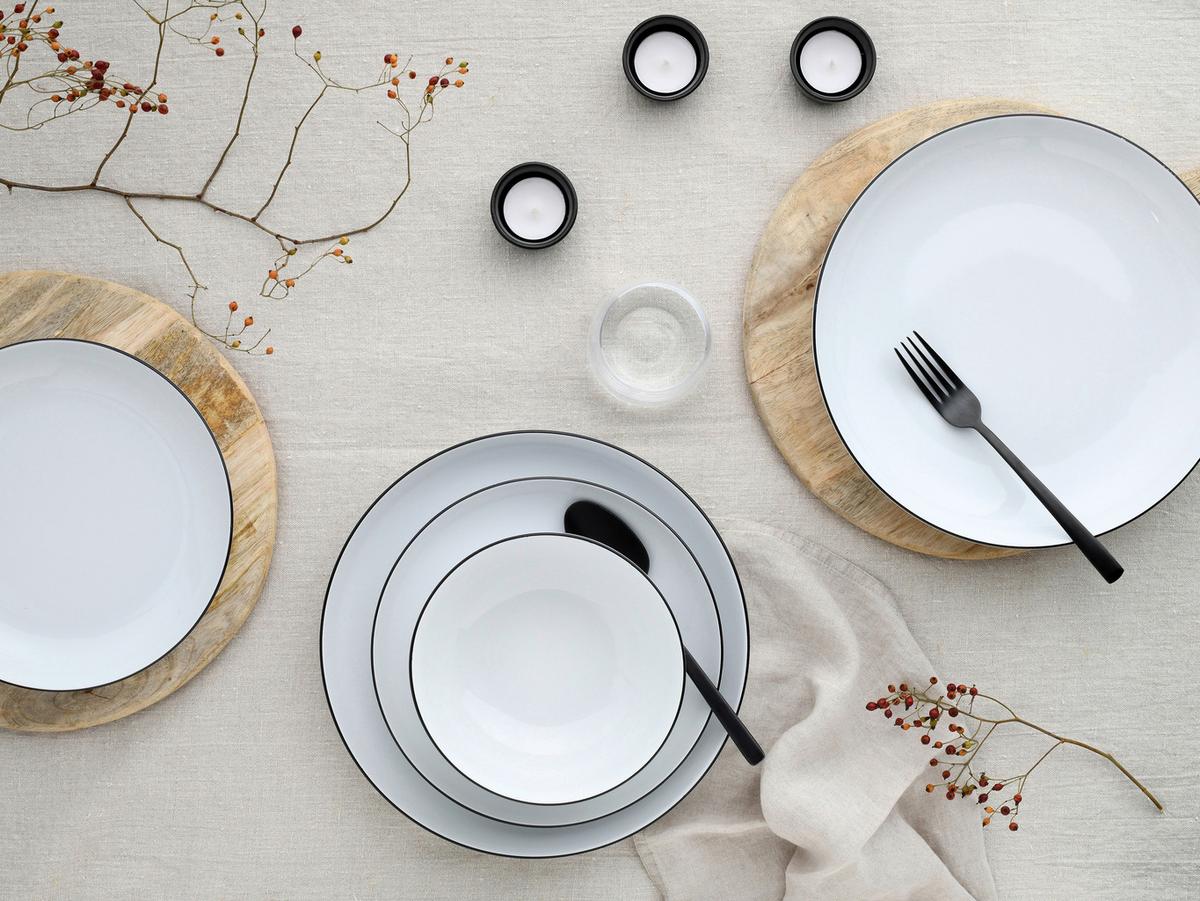 Tafelservice Porzellan Schwarz Weiß - Design - Creatable