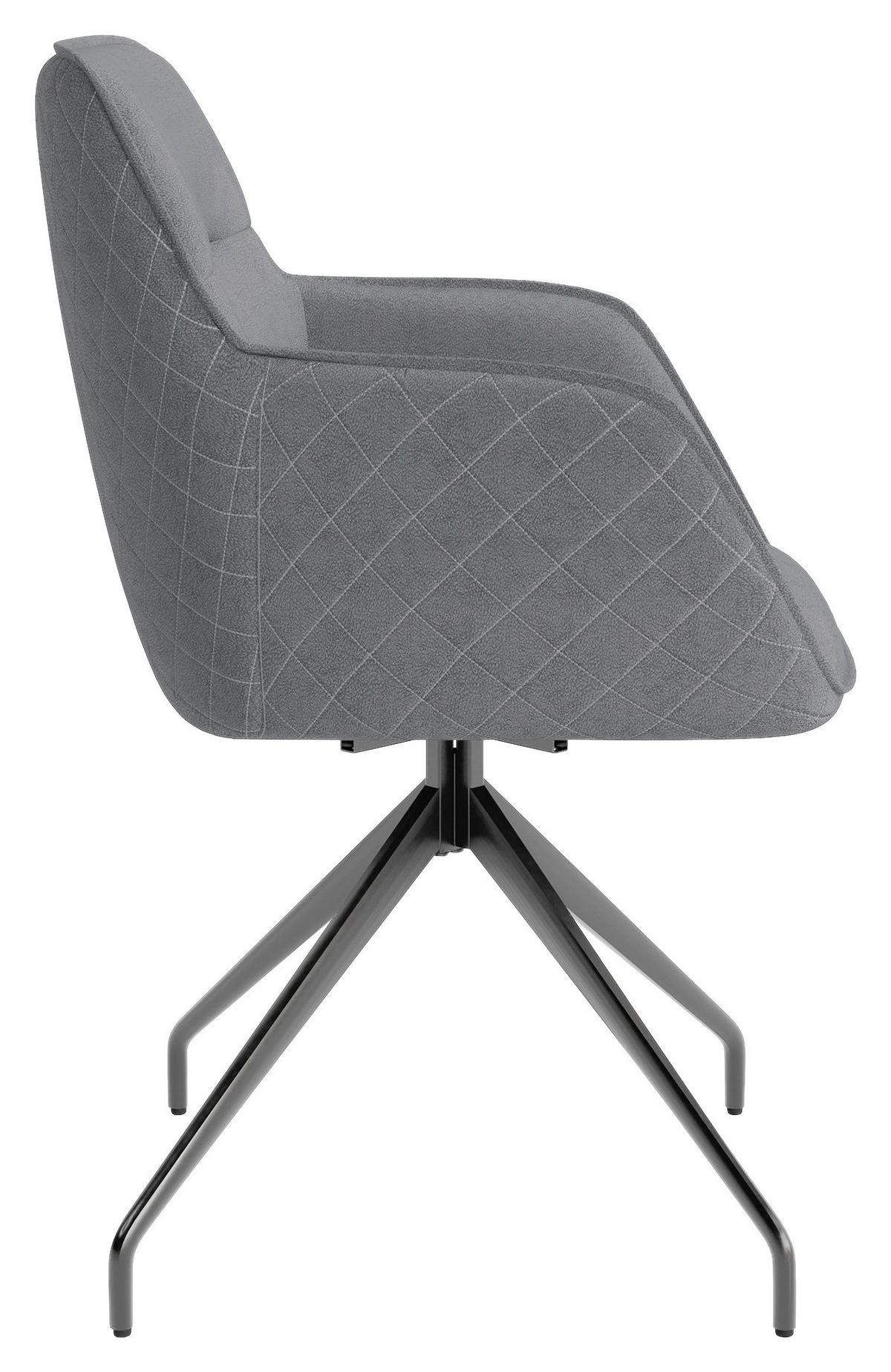 Stuhl-set Memphis - Schwarz/Grau, MODERN, Textil/Metall (62/96/60cm) - MID.YOU