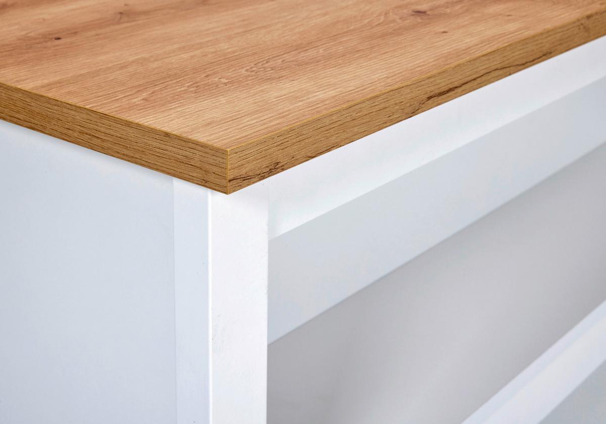 Závesná skrinka SAN SAN - biela/dub artisan, Romantik / Landhaus, kov/kompozitné drevo (130,3/57,5/33cm) - Mömax