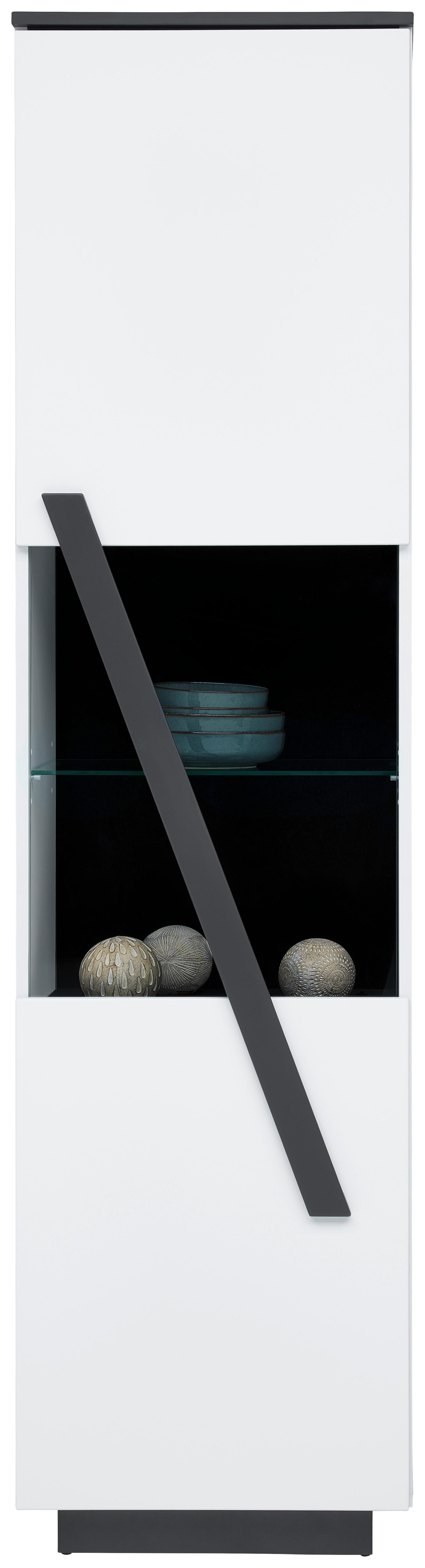 Vitrine Maxi B: 50 cm Weiß/Grau - MODERN, Glas/Holzwerkstoff (50/197,5/42cm)