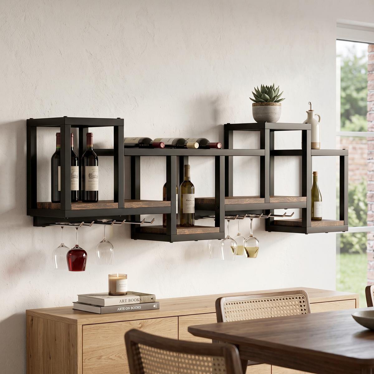 WANDREGAL Kolari Schwarz, Eiche B: 108cm - Eichefarben/Schwarz, Design, Holzwerkstoff/Metall (108/26/18cm) - MID.YOU
