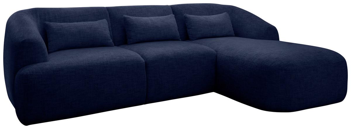 Ecksofa Caponi Dunkelblau S: 256x160 Cm - Schwarz/Dunkelblau, MODERN, Textil (256/160cm) - Livetastic