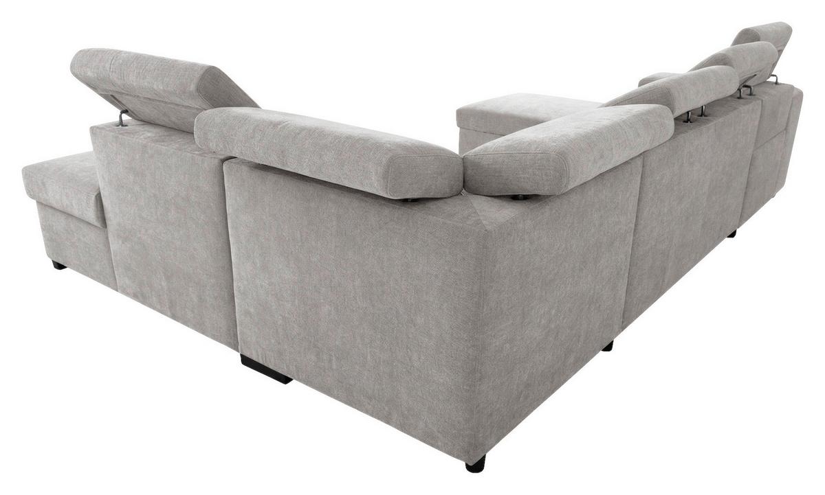 Wohnlandschaft Sirus XL hellgrau,219x334cm - Eichefarben/Hellgrau, KONVENTIONELL, Holz/Holzwerkstoff