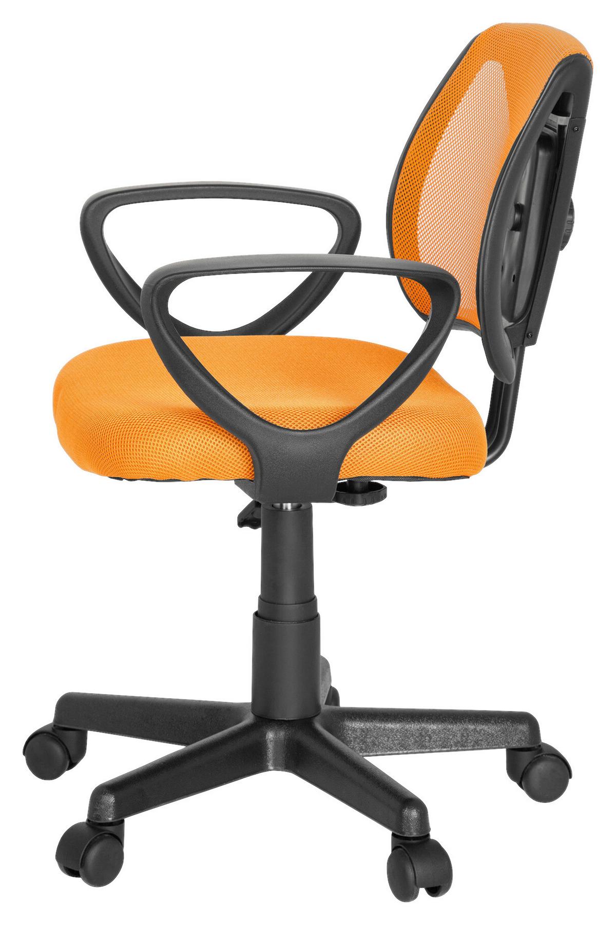 Jugenddrehstuhl Kiddy Cd Orange - Schwarz/Orange, Basics, Kunststoff (58/75-92/45cm) - MID.YOU