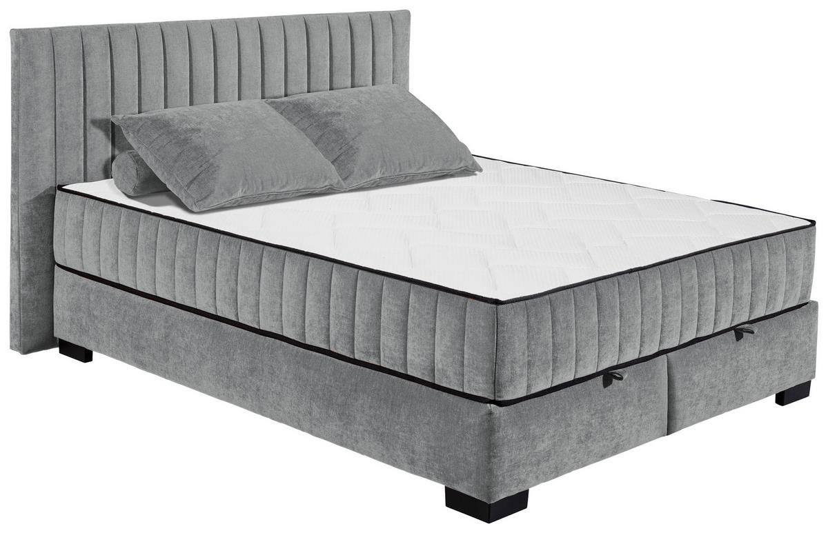 Boxbett Nagol C - Anthrazit/Schwarz, MODERN, Holzwerkstoff/Textil (160/200cm) - MID.YOU