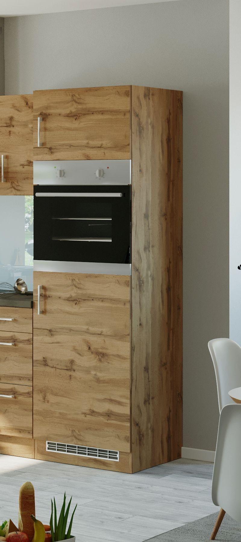 Backofen-/Kühlschrank- Umbauschrank B: 60 cm Eichef. - Eichefarben, MODERN, Holzwerkstoff (60/200/60cm) - Held