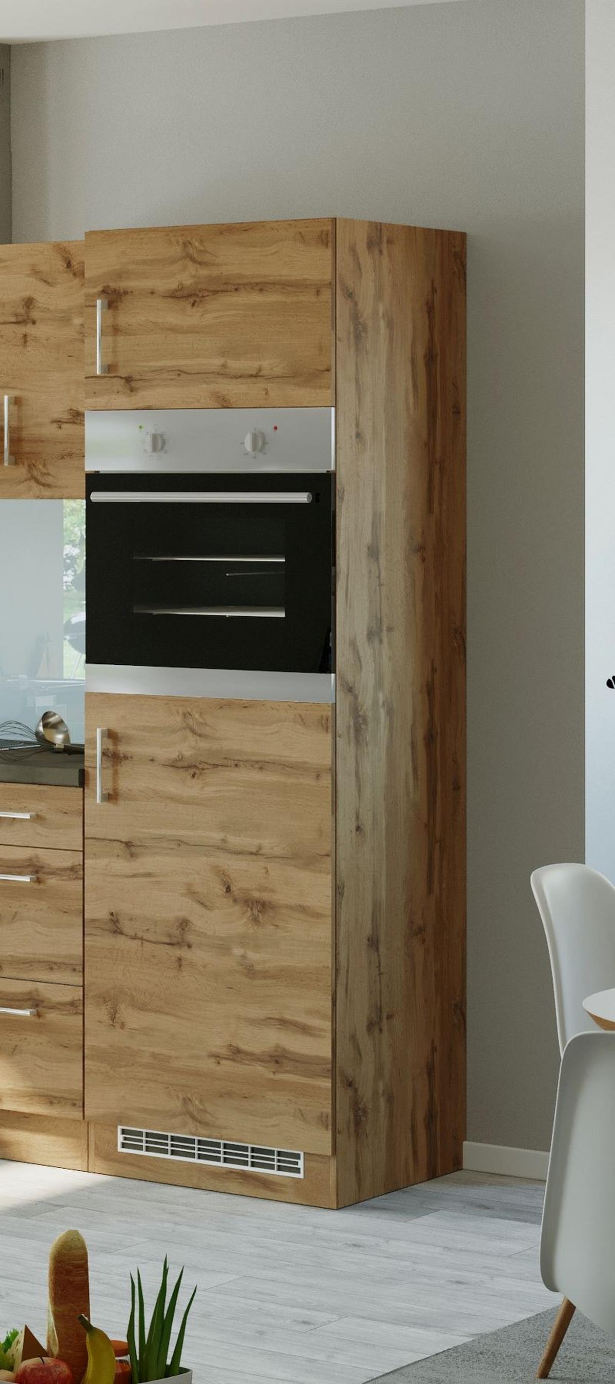 Backofen-/Kühlschrank- Umbauschrank B: 60 cm Eichef. - Eichefarben, MODERN, Holzwerkstoff (60/200/60cm) - Held