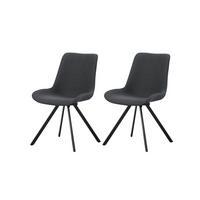 Stuhl-Set Emilia Anthrazit B: 52 cm - Anthrazit/Schwarz, MODERN, Textil/Metall (52/85/61cm) - MID.YOU