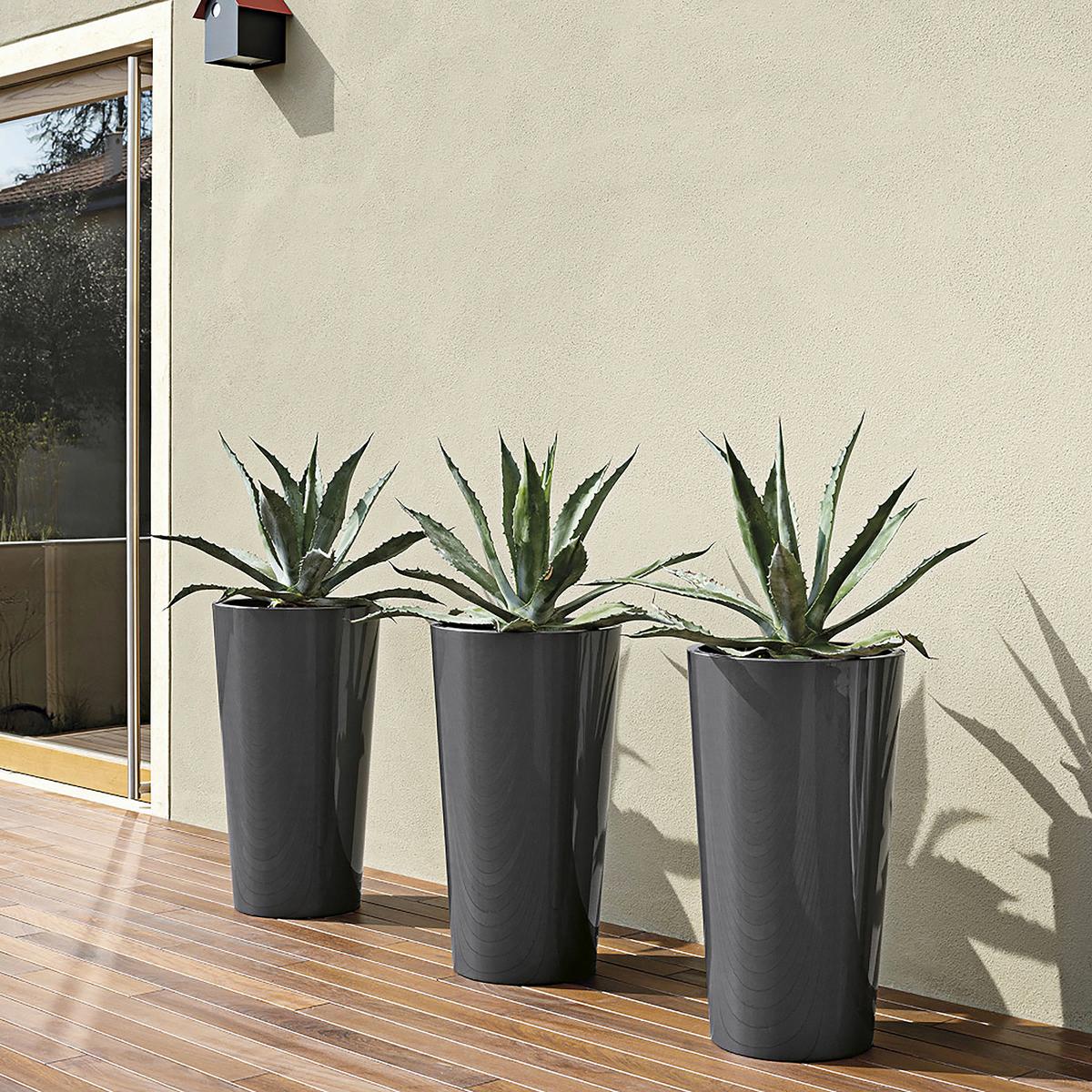 Pflanzentopf Anthrazit D: 40 Cm Rund - Anthrazit, Basics, Kunststoff (40/73cm)