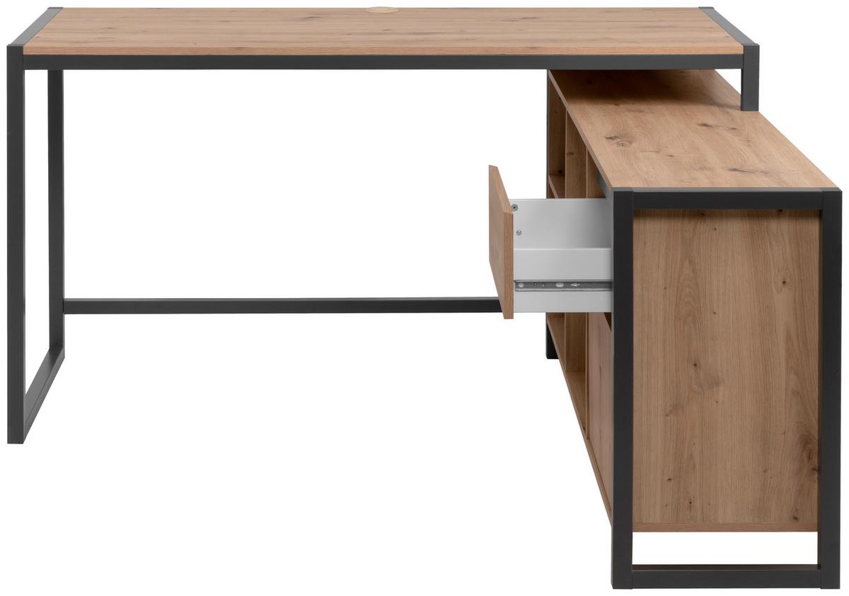 Eckschreibtisch Denver Anthr./ Eiche Artisan D. L: 139cm - Anthrazit/Eiche Artisan, MODERN, Holzwerkstoff (139/139/75cm) - MID.YOU