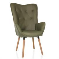 Ohrensessel Havenio I Grün B: 70 cm - Buchefarben/Grün, MODERN, Textil (70/106/75cm) - MID.YOU