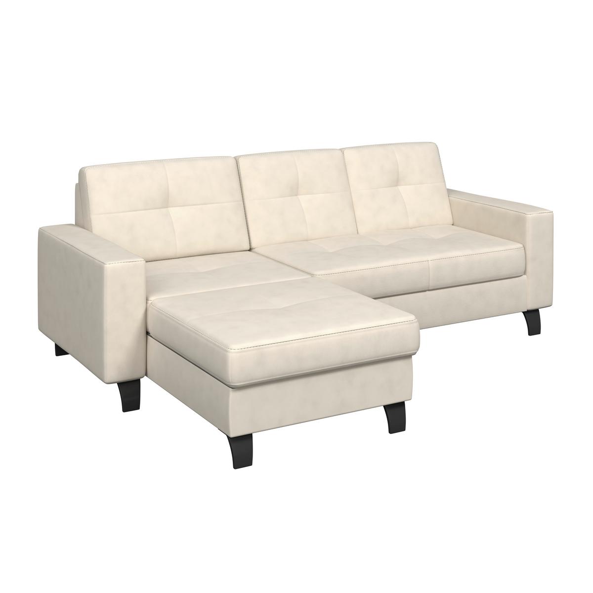Ecksofa Varese naturfarben, B: 164 cm - Beige/Schwarz, KONVENTIONELL, Textil (164/239cm) - James Wood