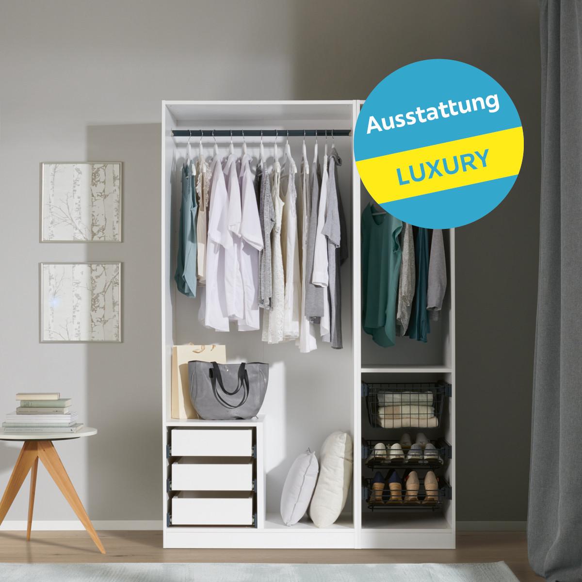 Offener Kleiderschrank 136,7 cm Unit Weiß - Weiß, MODERN, Holzwerkstoff (136,7/210/56,5cm) - Ondega