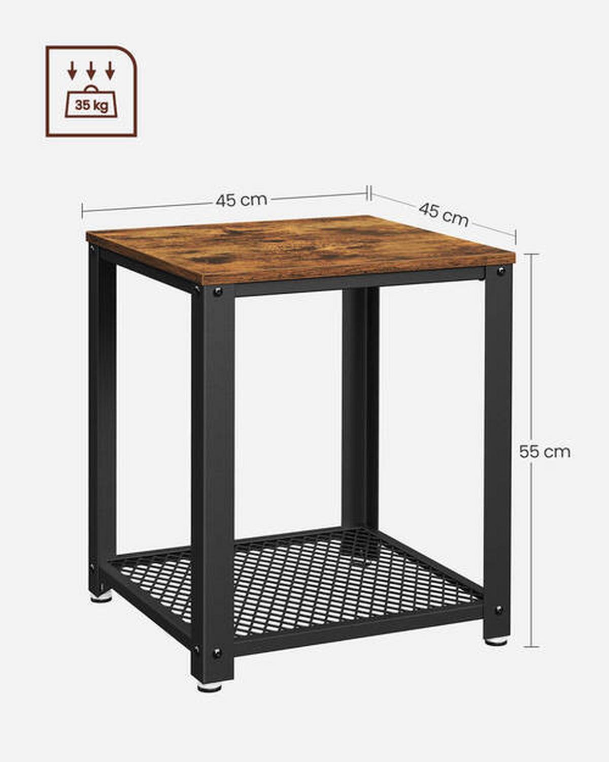 PRÍRUČNÝ STOLÍK LET41X - hnedá/čierna, Trend, kov/kompozitné drevo (45/55/45cm) - Boxxx