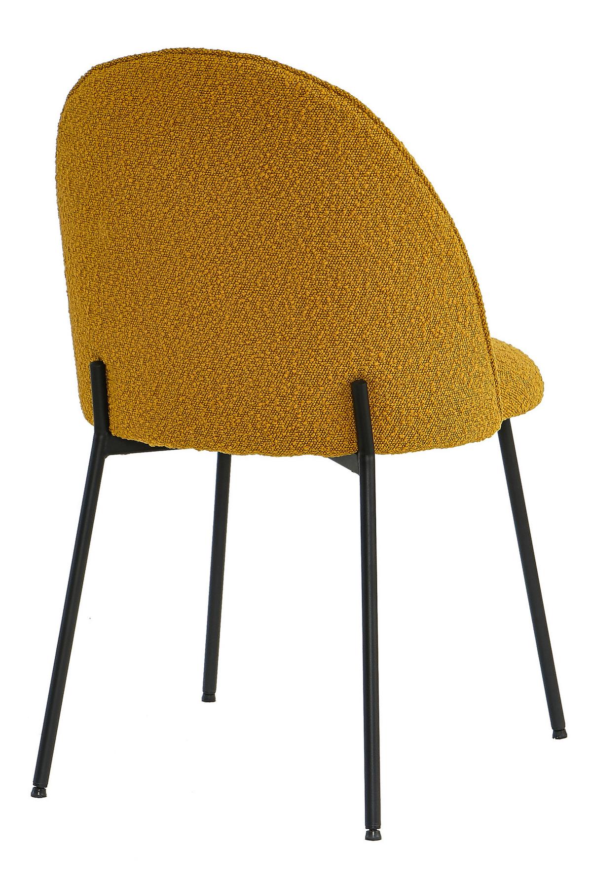 STUHL-SET Schwarz/Currygelb 2-teilig - Currygelb/Schwarz, MODERN, Textil/Metall (49,5/84/47,5cm) - MID.YOU