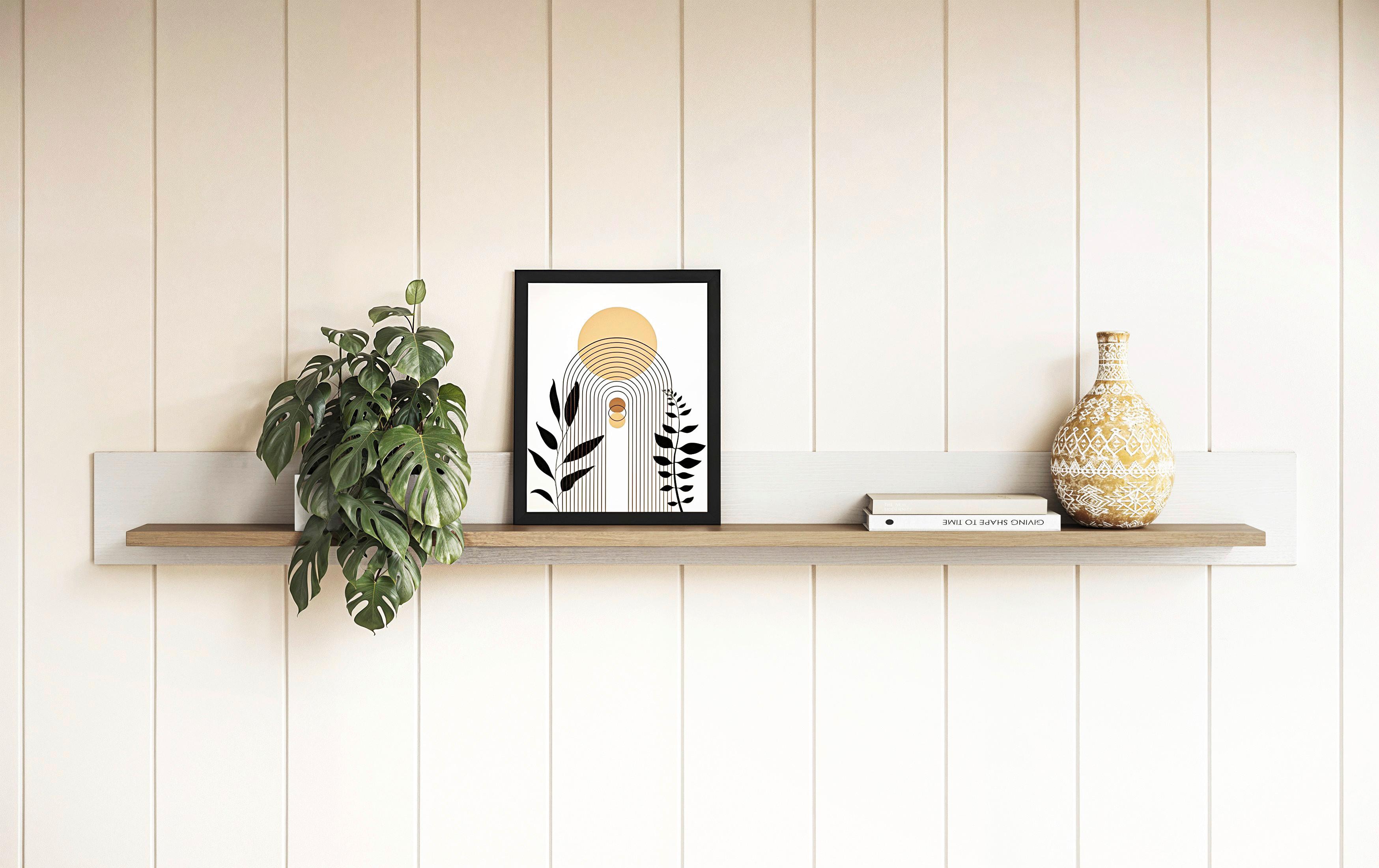 Wandboard Stranda Weiß/Eiche B: 150cm - Weiß, Design, Holzwerkstoff (150/17/17cm) - MID.YOU