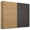 Schwebetürenschrank Apollon Eiche Artisan/Schwarz B: 226cm - Schwarz/Eiche Artisan, MODERN, Holzwerkstoff (226/210/62cm) - Rauch Möbel