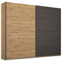 Schwebetürenschrank Apollon Eiche Artisan/Schwarz B: 226cm - Schwarz/Eiche Artisan, MODERN, Holzwerkstoff (226/210/62cm) - Rauch Möbel