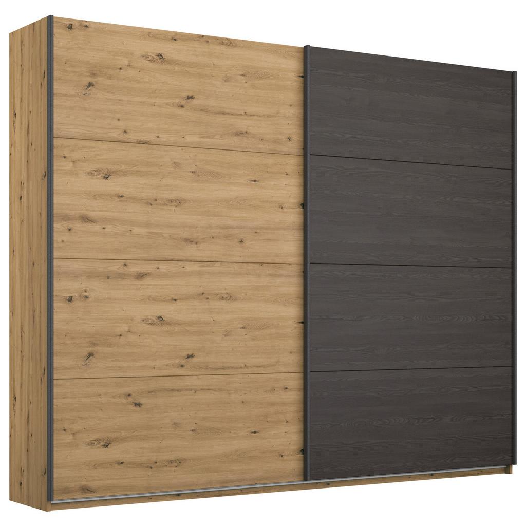 Schwebetürenschrank Apollon Eiche Artisan/Schwarz B: 226cm