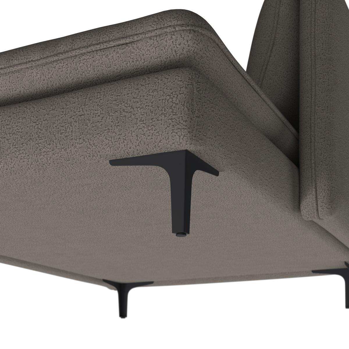 Relaxačné ležadlo SANDY, sivá ženilka, max.140 kg - čierna/sivá, Modern, kov/drevo (120/74/160cm) - Bessagi Home